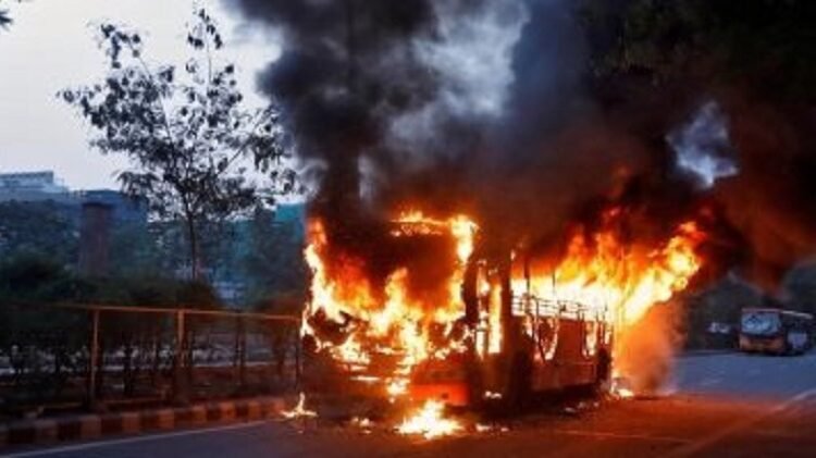 حريق حافلة في الهند