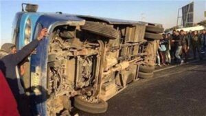 إصابة 10 اشخاص في حادث انقلاب مينى باص فى مدينة نصر