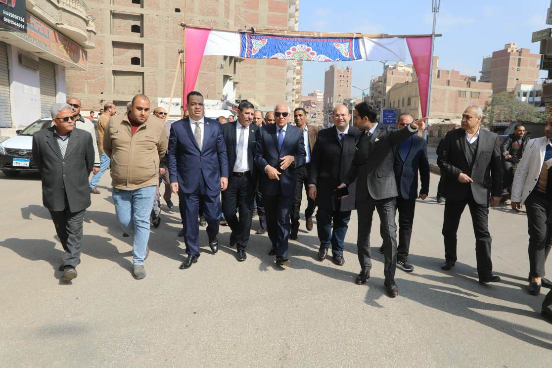 رصف وتطوير شامل لطريق ترسا العمومي بأبو النمرس وعمرو بن العاص بالبدرشين