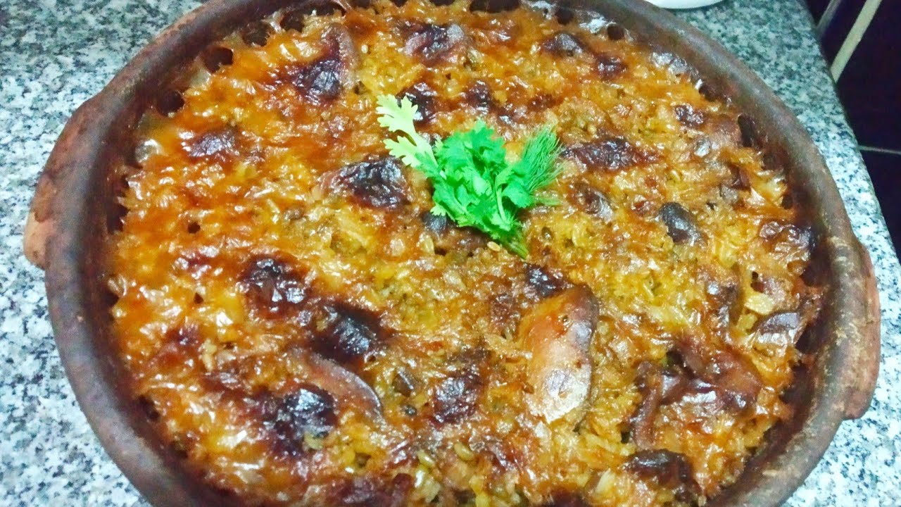 طاجن الفريك بالكبد والقوانص بطريقة مبتكرة  