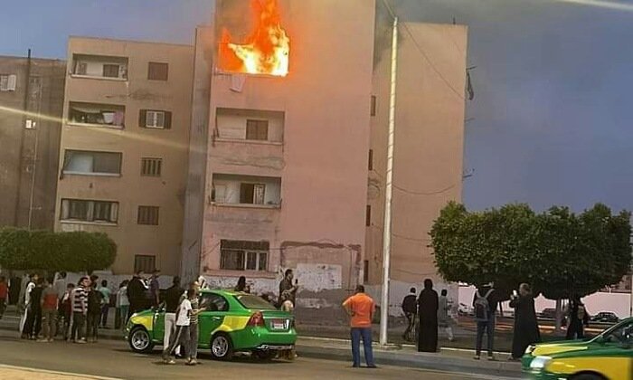 حريق نشب بمنزل
