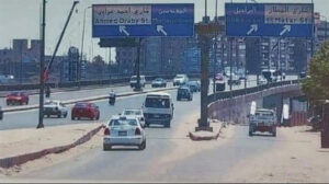 غلق جزئي لكوبري أحمد عرابي