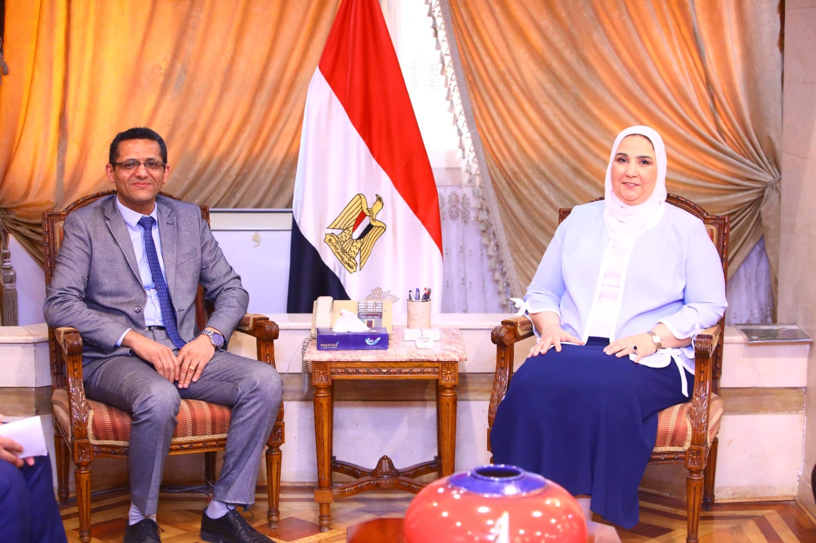 البلشي يناقش مع وزيرة التضامن الحماية الاجتماعية والتأمينية للصحفيين