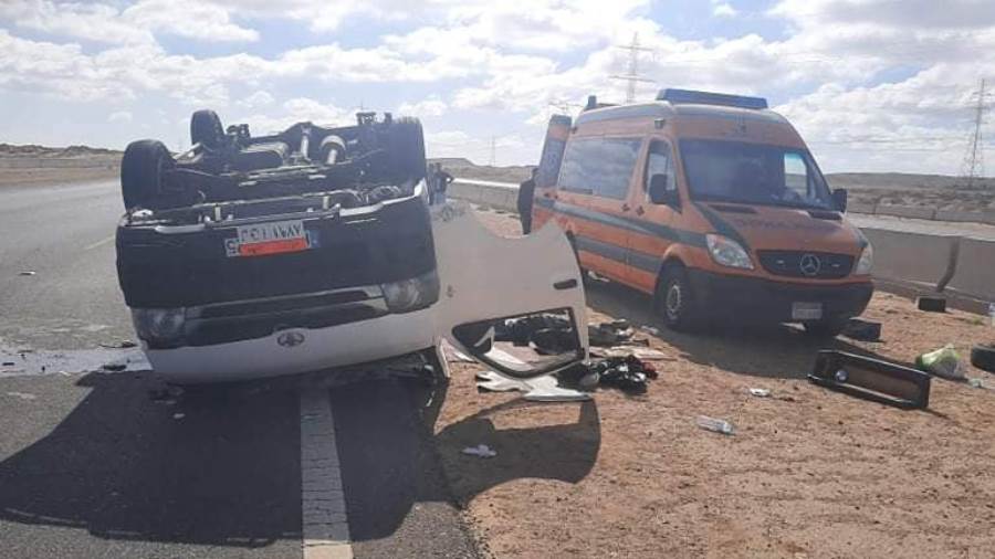 حادث سير بطريق السنطة طنطا وإصابة 5 أشخاص