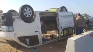 تصادم سيارتين بطريق المطار بالغردقة وإصابة 13 شخصا