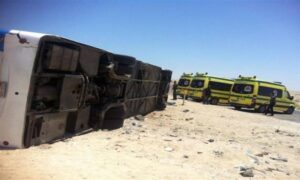 انقلاب أتوبيس مدرسي وإصابة 8 تلاميذ وسائق ومشرفة بالمنوفية