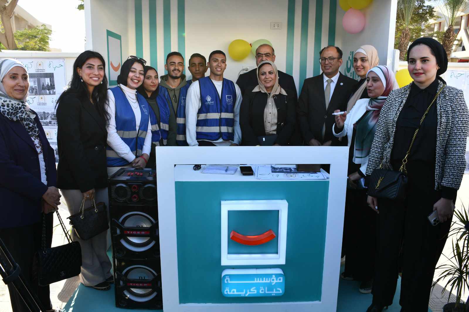 افتتاح منفذ “حياة كريمة” داخل جامعة حلوان