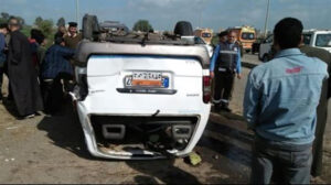 مصرع وإصابة 7 أشخاص في انقلاب ميكروباص بالشيخ زايد