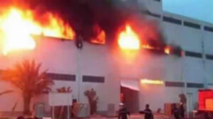 حريق مصنع نسيج في المرج