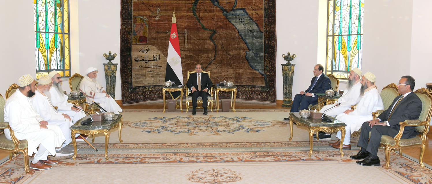 تفاصيل استقبال الرئيس السيسي سلطان طائفة البهرة بالهند