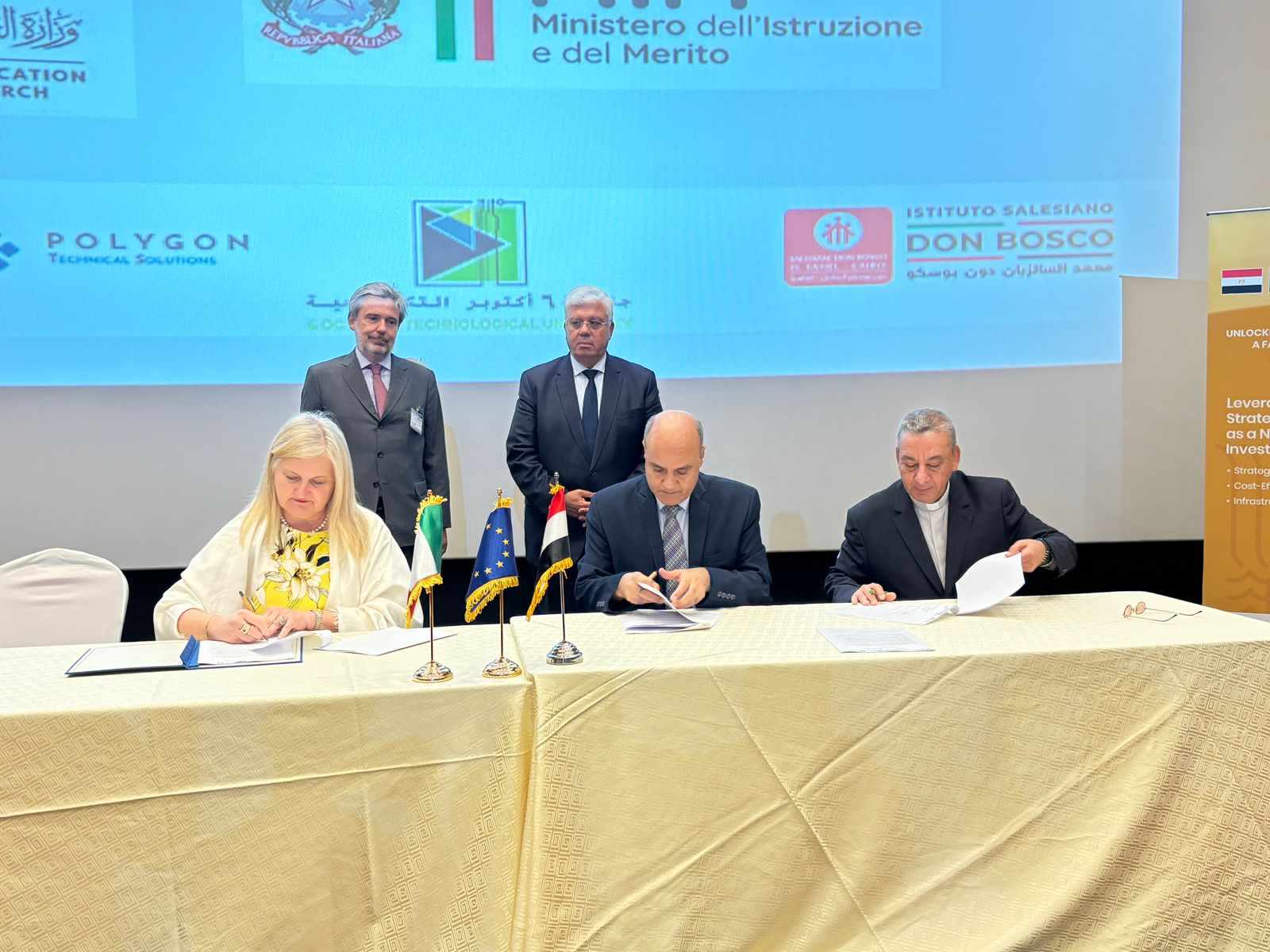 وزير التعليم العالي والسفير الإيطالي يوقعان مذكرتي تفاهم بين جامعتين تكنولوجيتين وكُبرى المعاهد التقنية الإيطالية