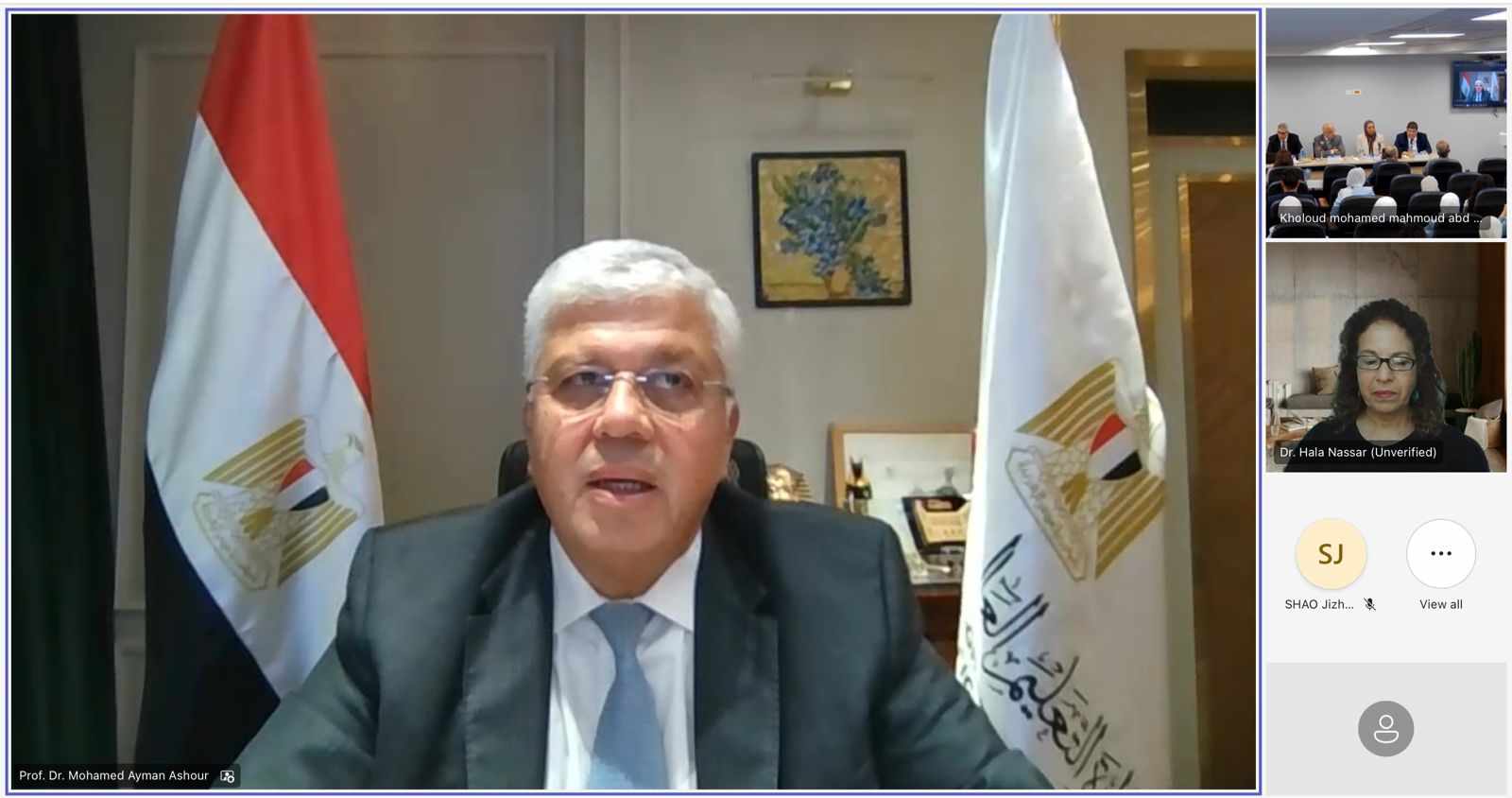 عبر الفيديو كونفرانس.. وزير التعليم العالى يشهد الجلسة الختامية لعرض نتاج أعمال “استوديو التصميم الدولى” لعام 2024