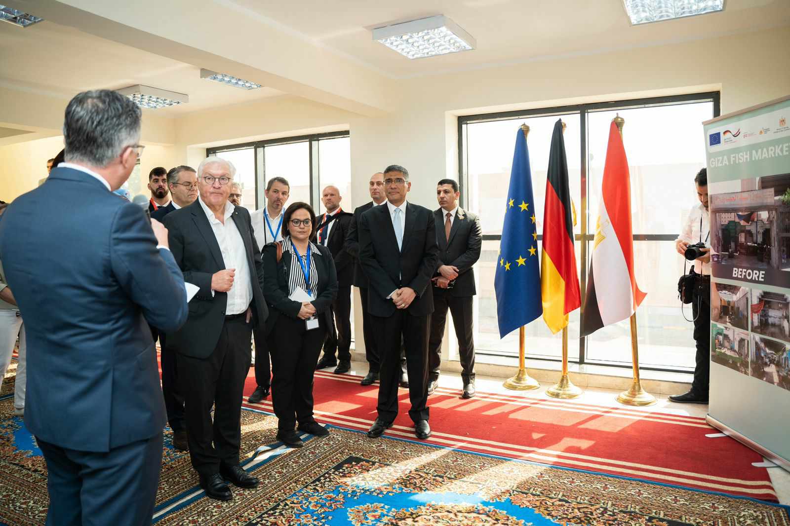 ‎محافظ الجيزة يستقبل الرئيس الألماني بسوق السمك