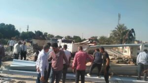 إزالة جمالون مخالف بالجيزة بمساحة ١٠٠٠م٢ مقام على أراضي زراعية