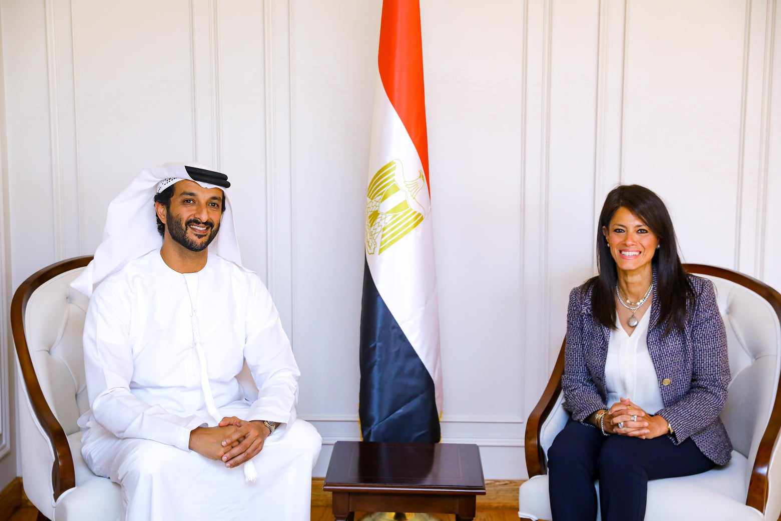 وزيرة التخطيط  تناقش مع  وزير الاقتصاد الإماراتي السياسات الاقتصادية المُحفزة للقطاع الخاص