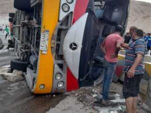 الوضع ليس مستقر.. الصحة تكشف آخر تطورات مصابي حادث أتوبيس جامعة الجلالة