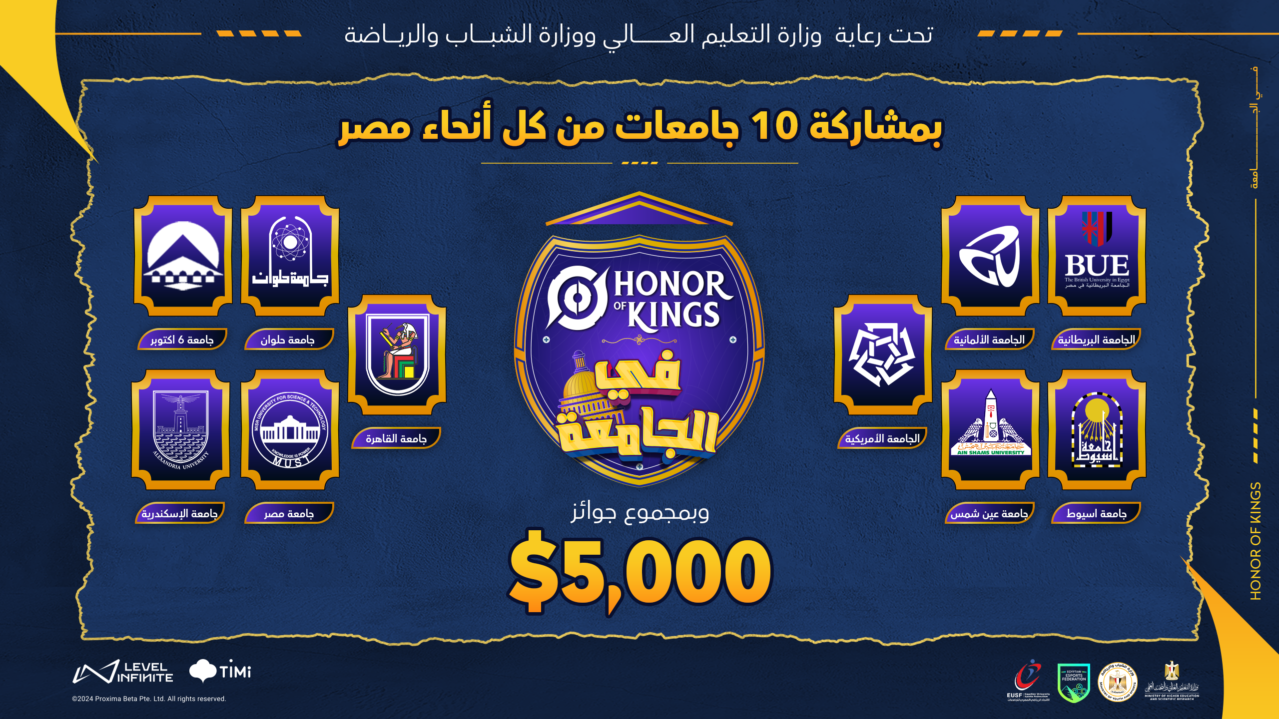 إطلاق مبادرة ” Honor of Kings في الجامعة” داخل جامعات مصر في ٣٠ أكتوبر