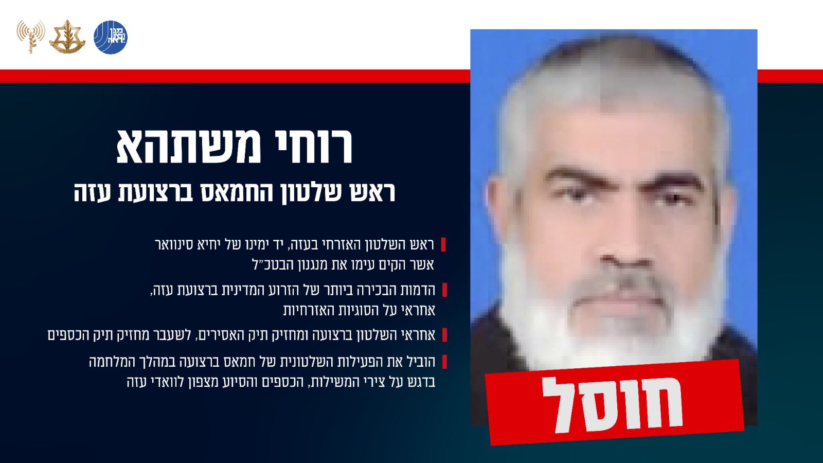 بعد إغتياله على يد إسرائيل.. من هو “روحي مشتهي” الساعد الأيمن للسنوار؟