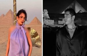 من سفح الأهرامات.. ” نسليهان أتاغول” و” بوراك” يروجان للسياحة المصرية.. صور