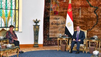 الرئيس السيسي خلال استقباله كريستالينا جورجييفا