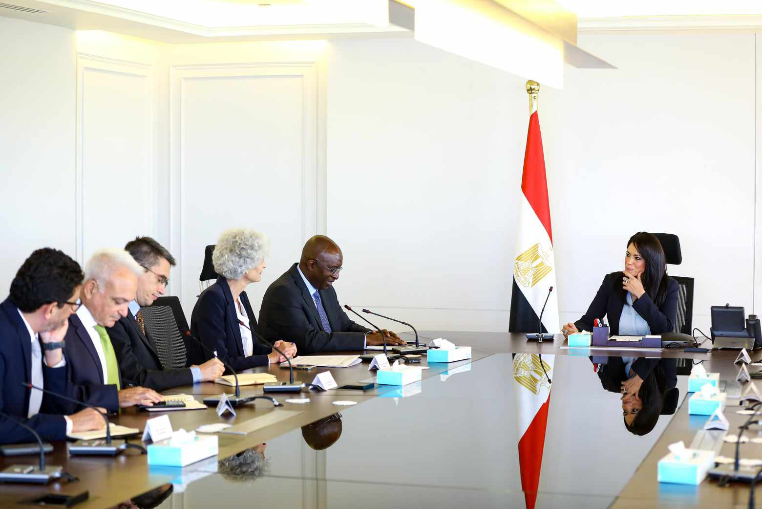 المشاط تبحث  مع مسئولي مؤسسة التمويل الدولية  IFC فُرص التعاون المُشترك في قطاع التعدين والبنية التحتية