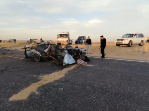 وفاة وإصابة 3 إثر إنقلاب سيارة بطريق الجيش في أسيوط