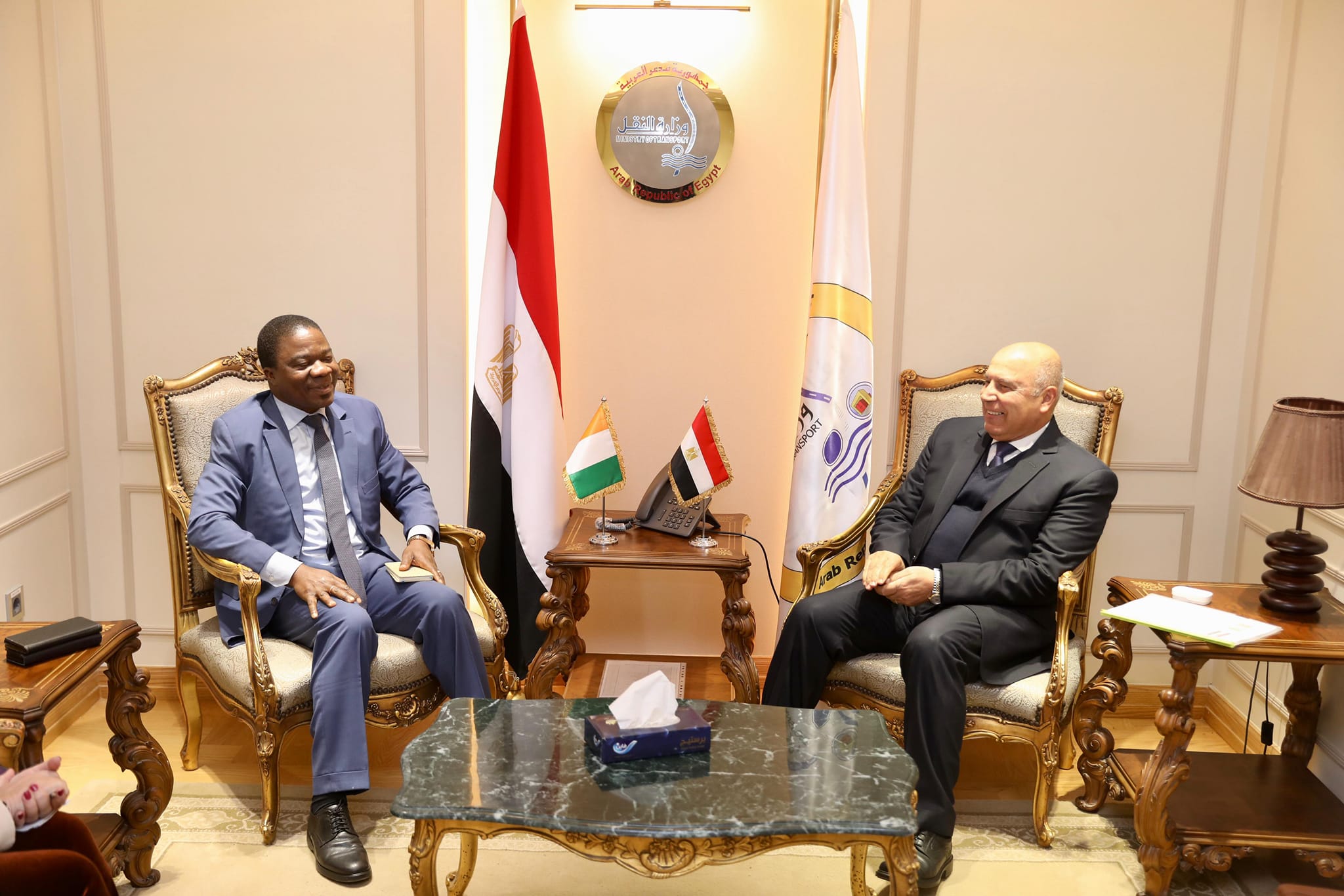 نائب رئيس مجلس الوزراء للتنمية الصناعية يبحث مع  سفير كوت ديفوار  تحقيق التعاون المشترك