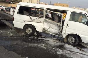 مصرع وإصابة 5 أشخاص في حادث تصادم ميكروباص بموتوسيكل ببدر