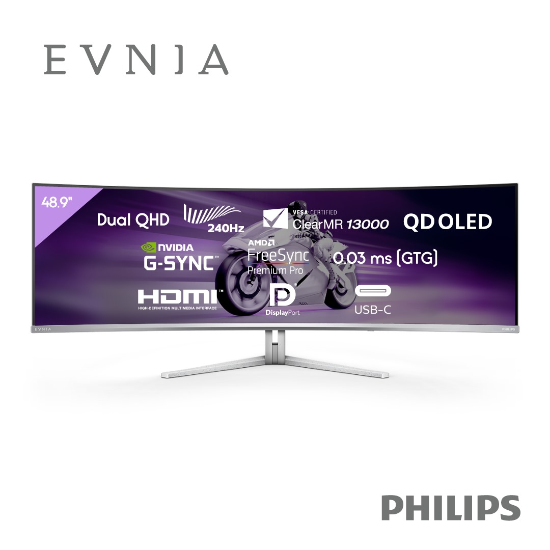 شاشات الألعاب الإلكترونية “فيليبس” Evnia QD OLED متاحة الاَن بالشرق الأوسط