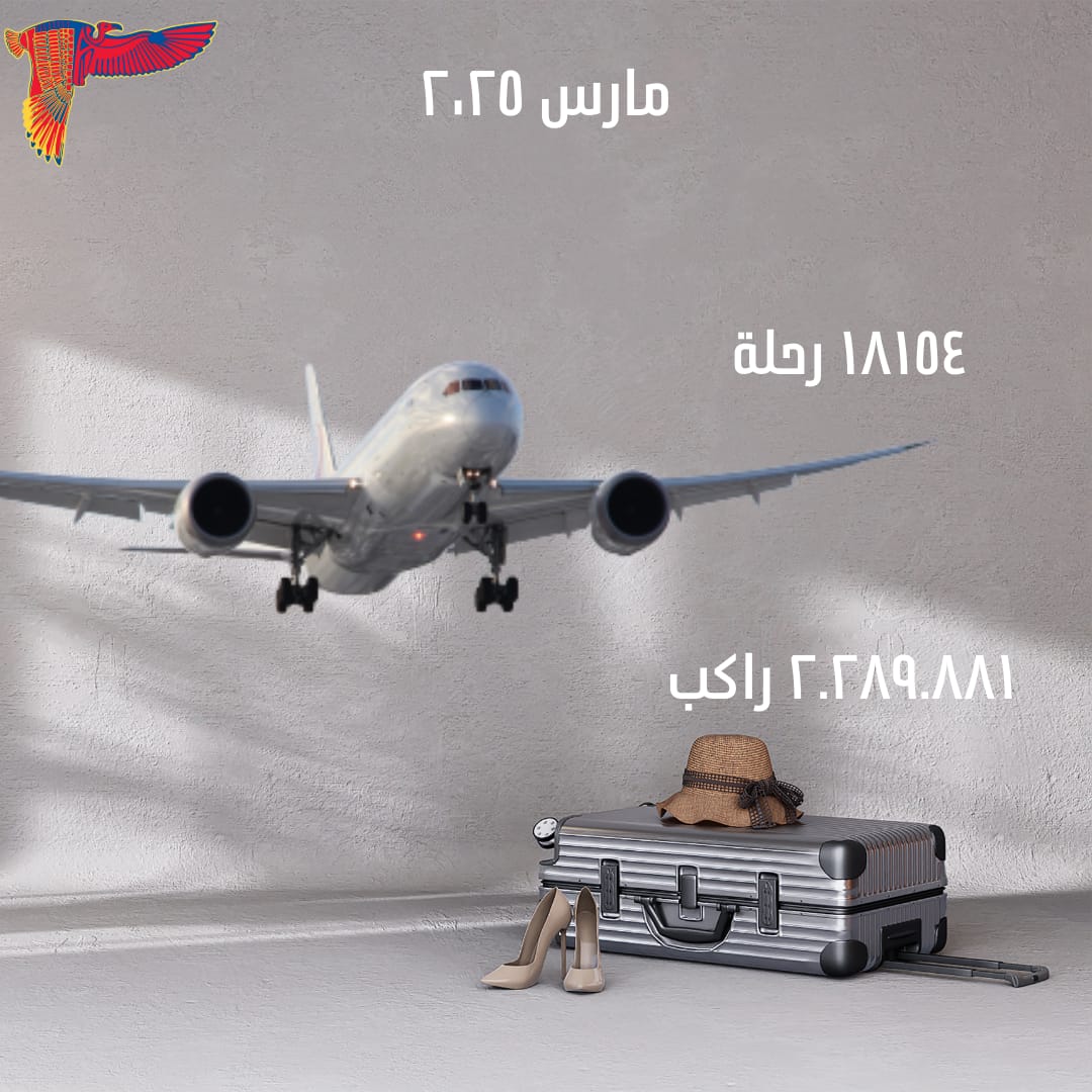 مطار القاهرة يسجل زيادة 8% في أعداد ركاب الوصول و2 %  في إجمالي الرحلات  خلال شهر مارس 2025