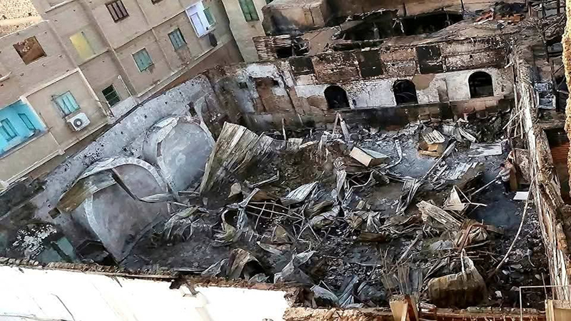 شمعة وراء الحادث.. الداخلية تكشف سبب حريق كنيسة مارجرجس بقنا