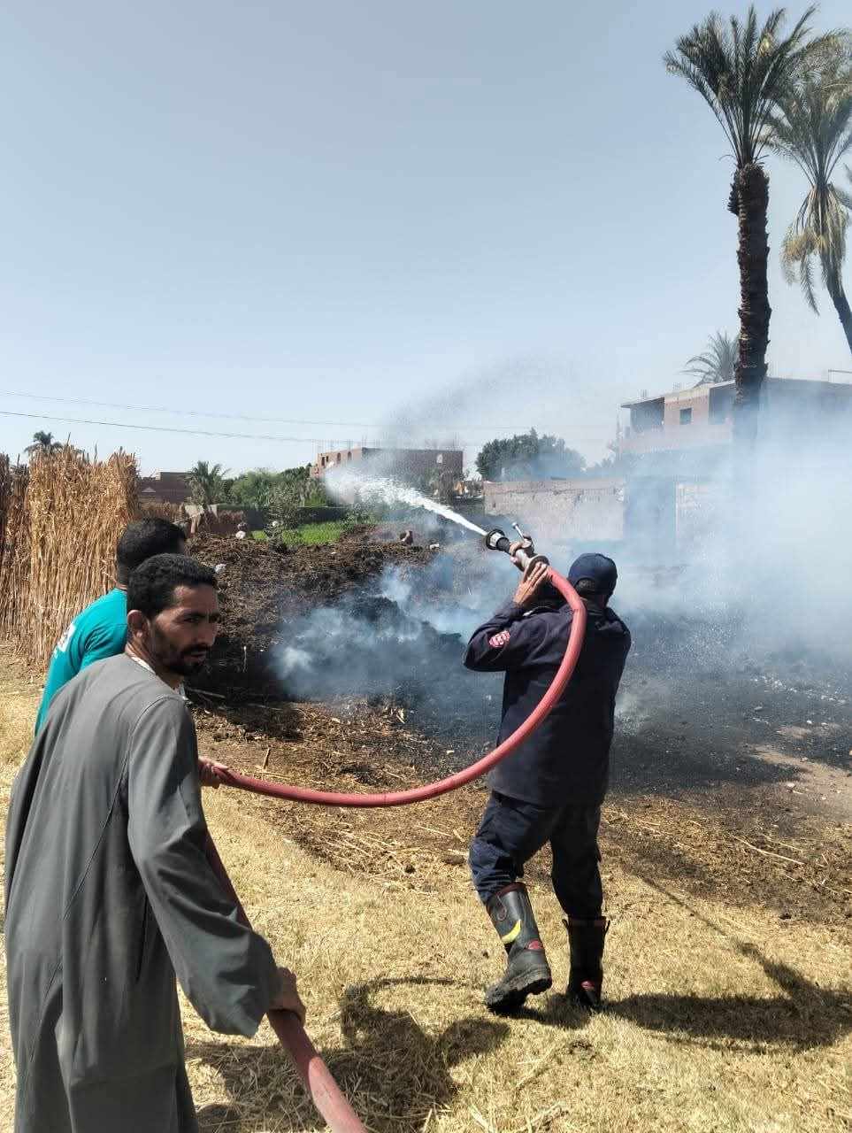 النار أكلت المواشي..مصرع سيدة وإحتراق ٧٠ أردبا قمح إثر اندلاع حريق بحظيرة مواشى بأسيوط 