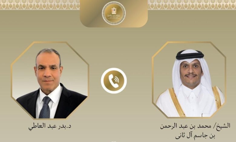 مصر وقطر تتفقان على مواصلة الجهود لوقف إطلاق النار بغزة