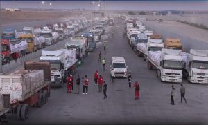 قوافل مساعدات مصرية طارئة تصل إلى غزة