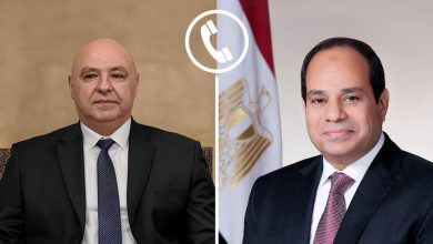 السيسي وعون يبحثان أزمة غزة ودعم سيادة لبنان