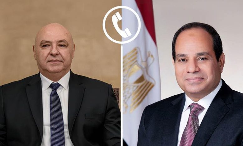 السيسي وعون يبحثان أزمة غزة ودعم سيادة لبنان