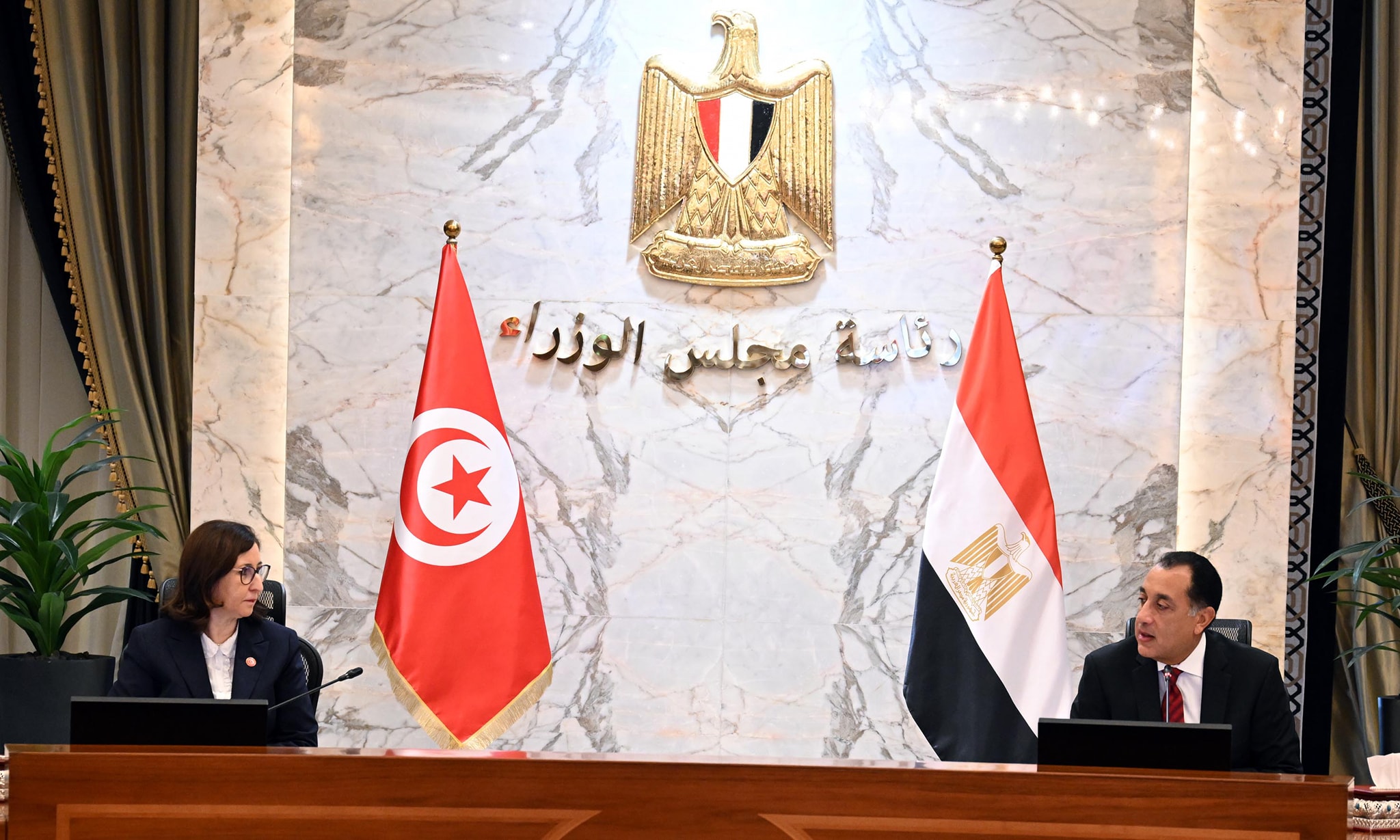 انطلاق أعمال اللجنة المصرية التونسية برئاسة مدبولي والزعفراني