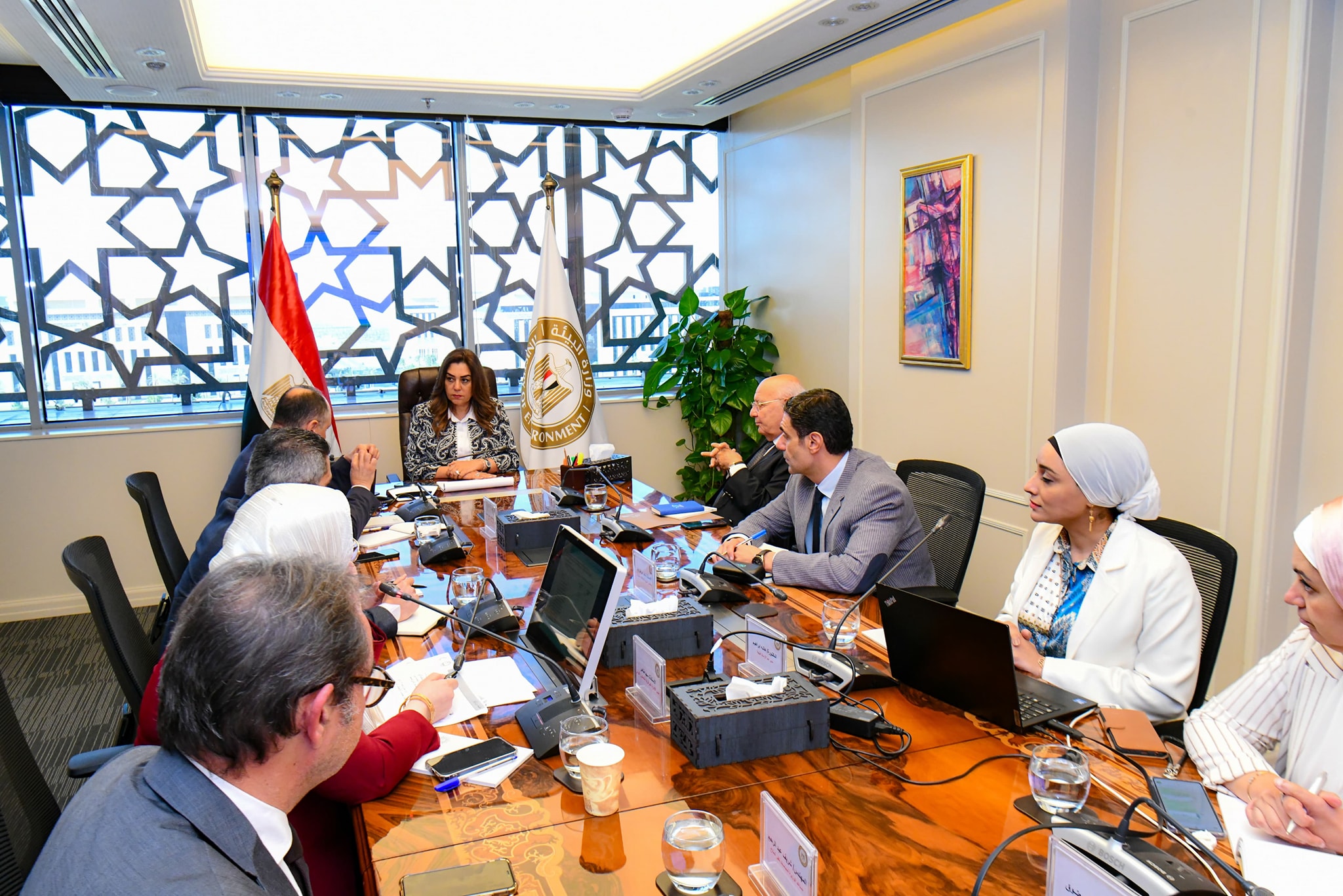 وزيرة التنمية تطلع على خطط عمل وزارة البيئة مع مركز سيدارى والهيئة الإقليمية “برسيجا”