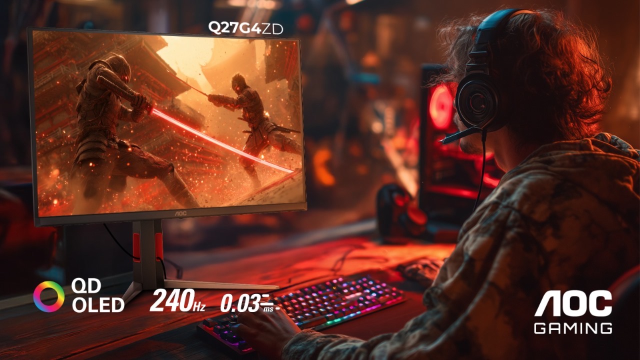 AOC تطلق شاشة الألعاب المتطورة Q27G4ZDبتقنية QD-OLED