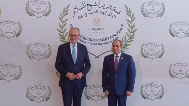 السيسي يبحث مع المستشار الألماني دعم إعادة إعمار غزة