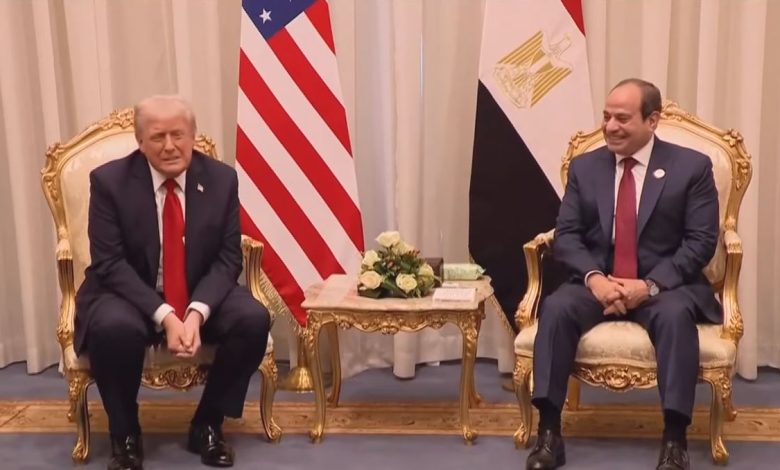 ترامب: السيسي لعب دوراً حاسماً في إنجاح اتفاق وقف إطلاق النار بغزة