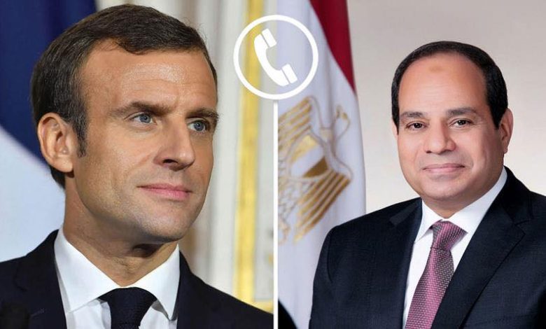 السيسي وماكرون يبحثان إنهاء الحرب في غزة ودعم حل الدولتين