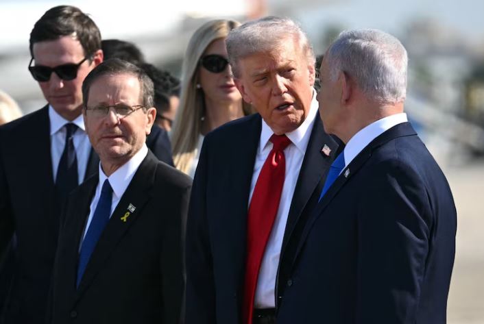 ترامب يغادر إسرائيل متجهًا إلى شرم الشيخ