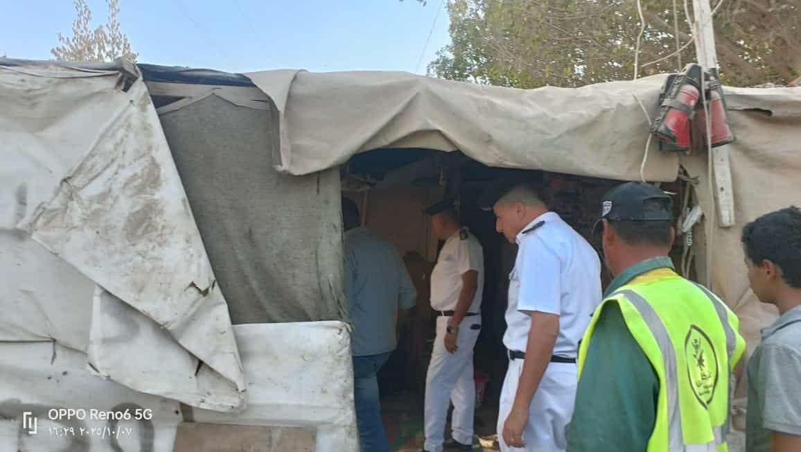 الجيزة :إزالة أكبر تجمع لفرز المخلفات والعشش بحدائق الأهرام