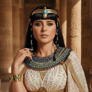 بالزي الفرعوني… نيللي كريم تحتفل بالمتحف المصري الكبير