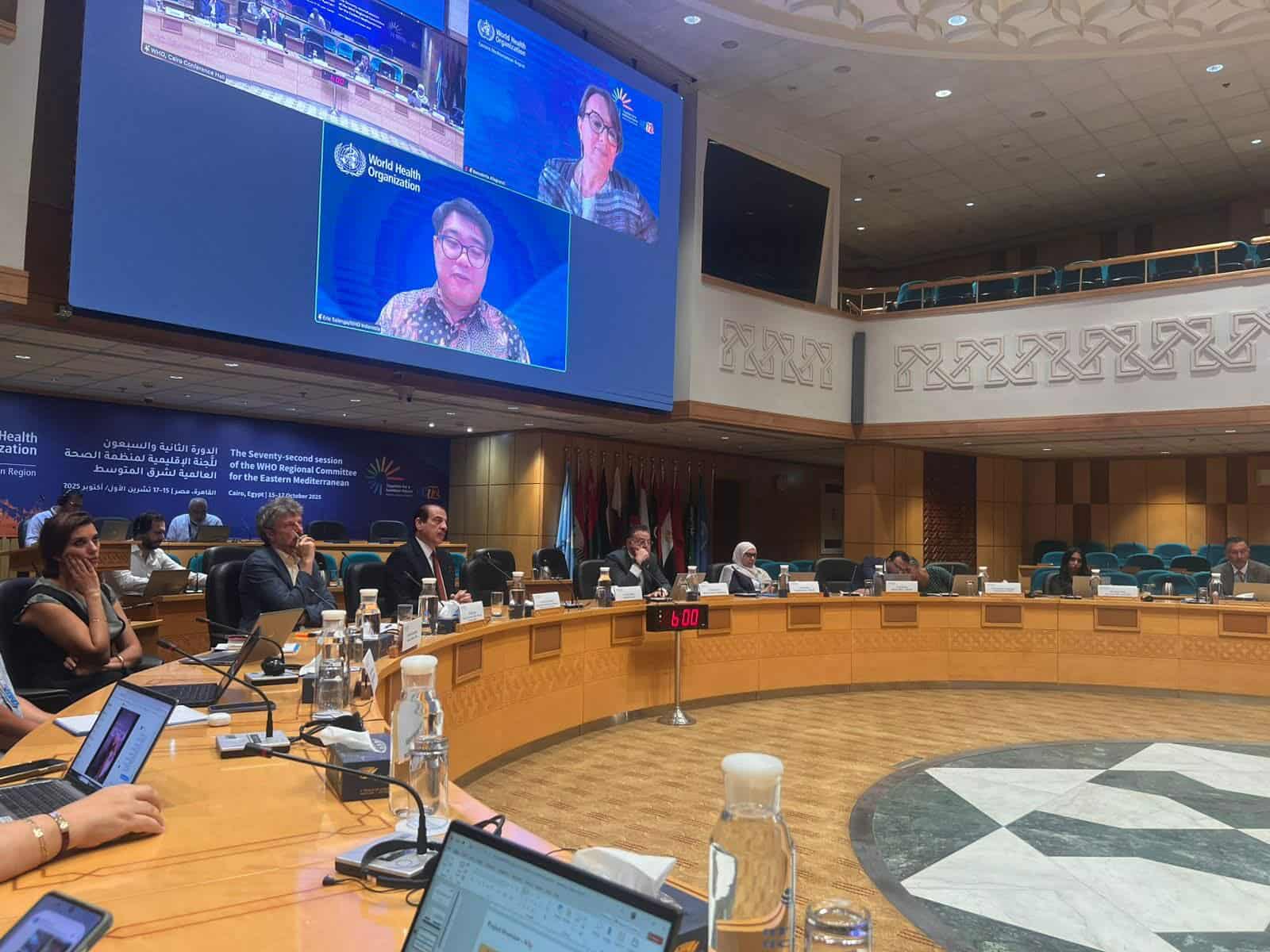نائب وزير الصحة يشارك في الاجتماع الإقليمي الثاني والسبعين لمنظمة الصحة العالمية