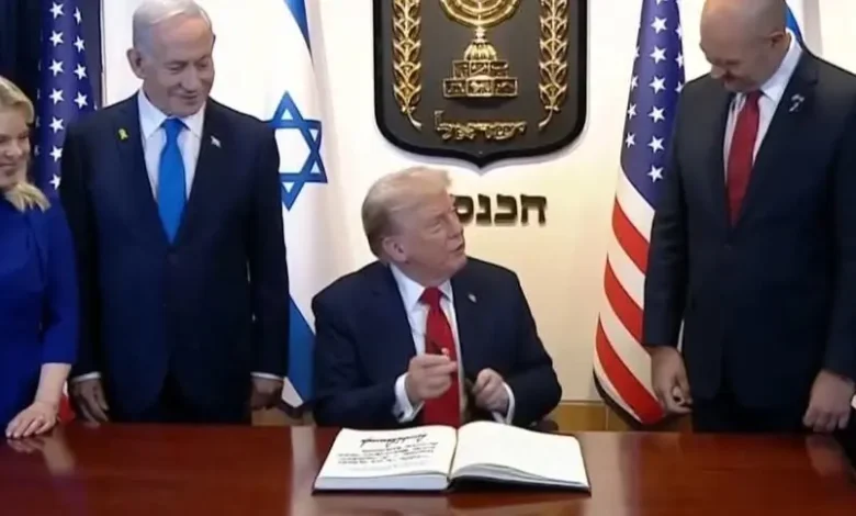 ترامب يصف زيارته للكنيست باليوم العظيم