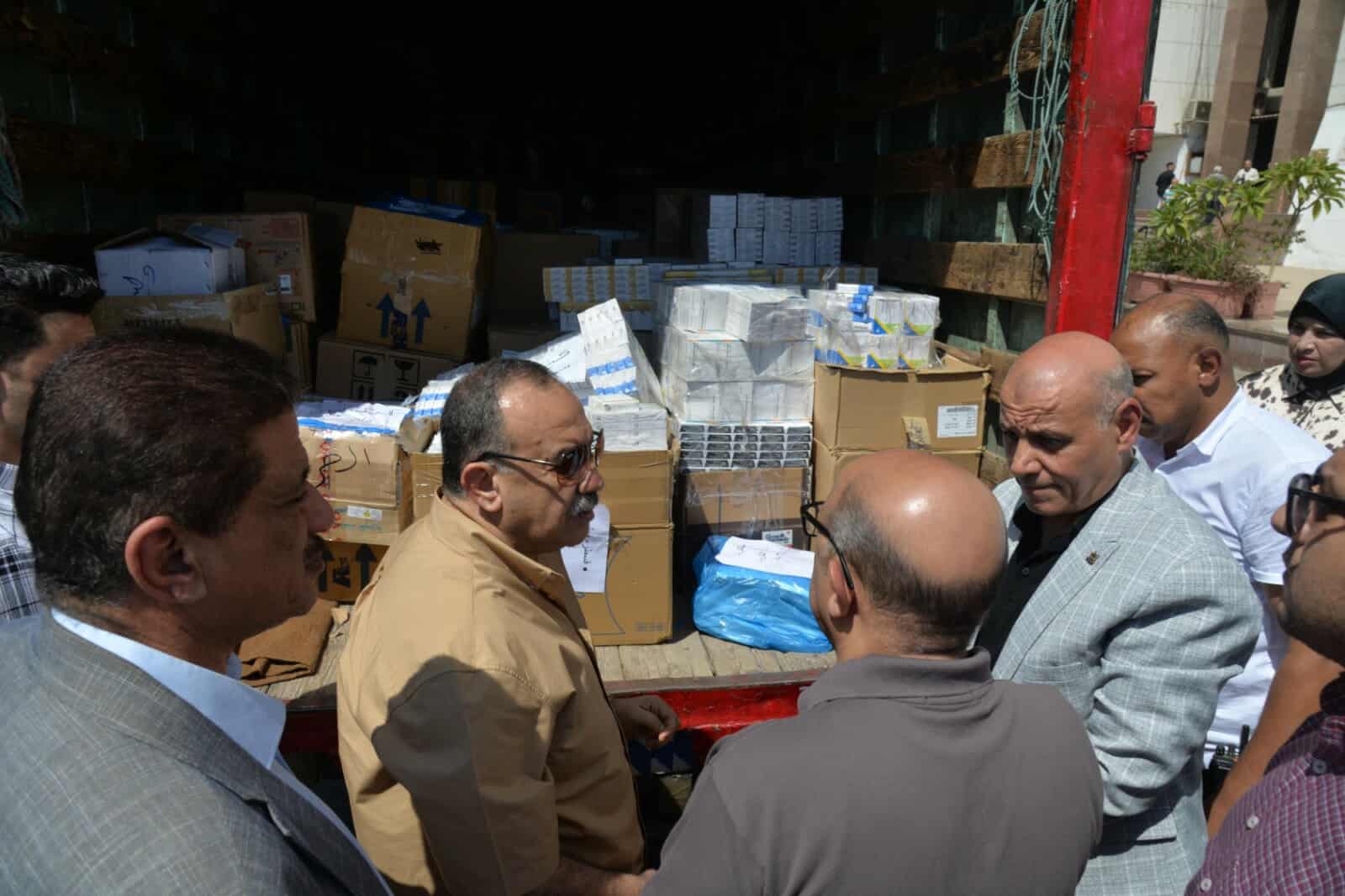 إستلام شحنة أدوية و10 كراسي كهربائية متحركة لتوزيعها على المستشفيات في أسيوط