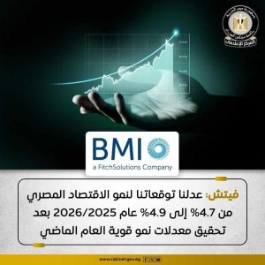فيتش: الاقتصاد المصري يسجل أعلى معدلات نمو منذ ثلاث سنوات
