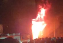 جزء من الحريق الذي نشب